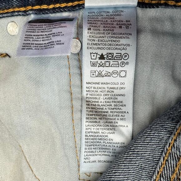 Levi’s 505 Jeans Mens Size 34 Straight Leg 100% Cotton Dark Wash Casual Work New - Picture 10 of 11